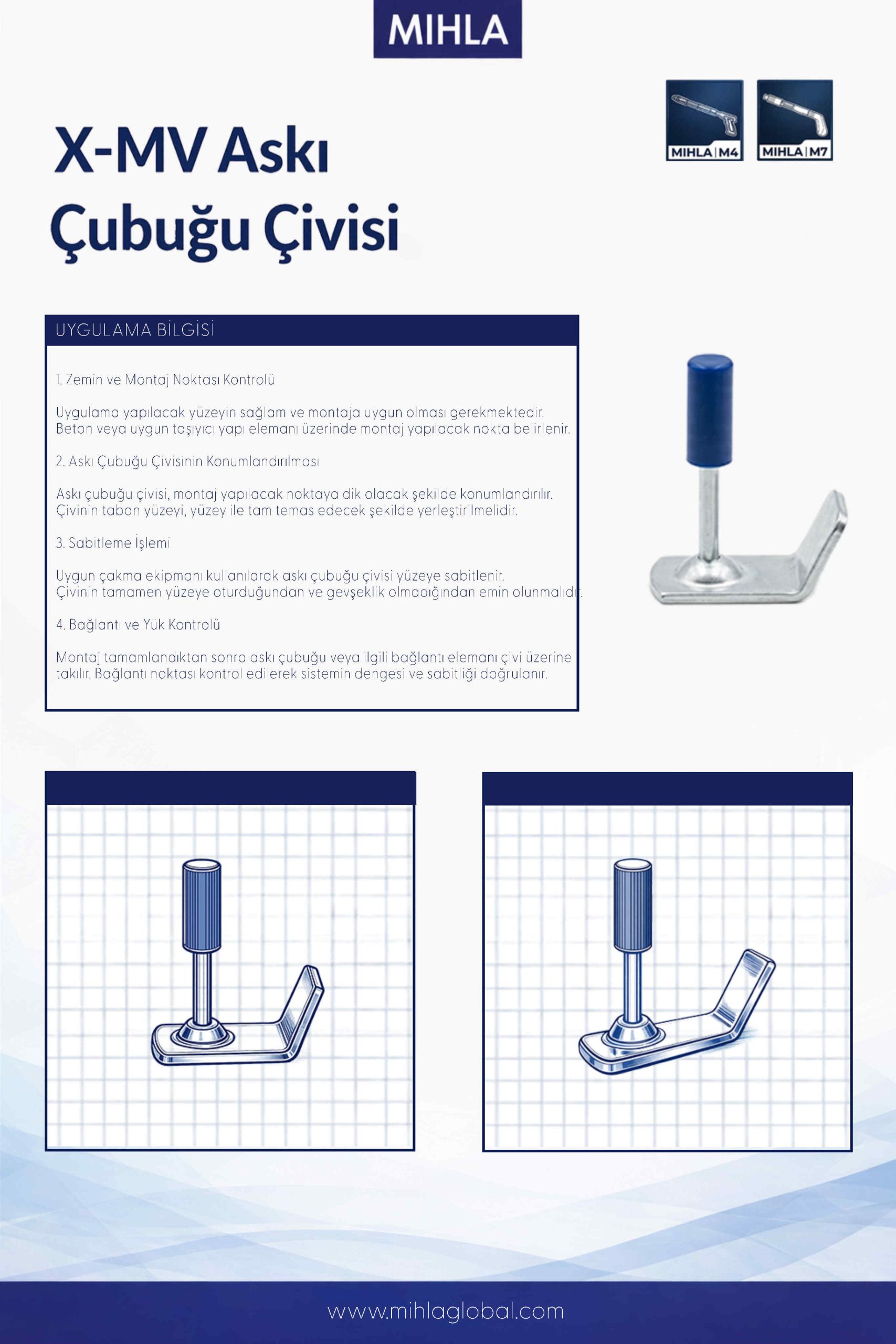 X-MV Askı Çubuğu Çivisi