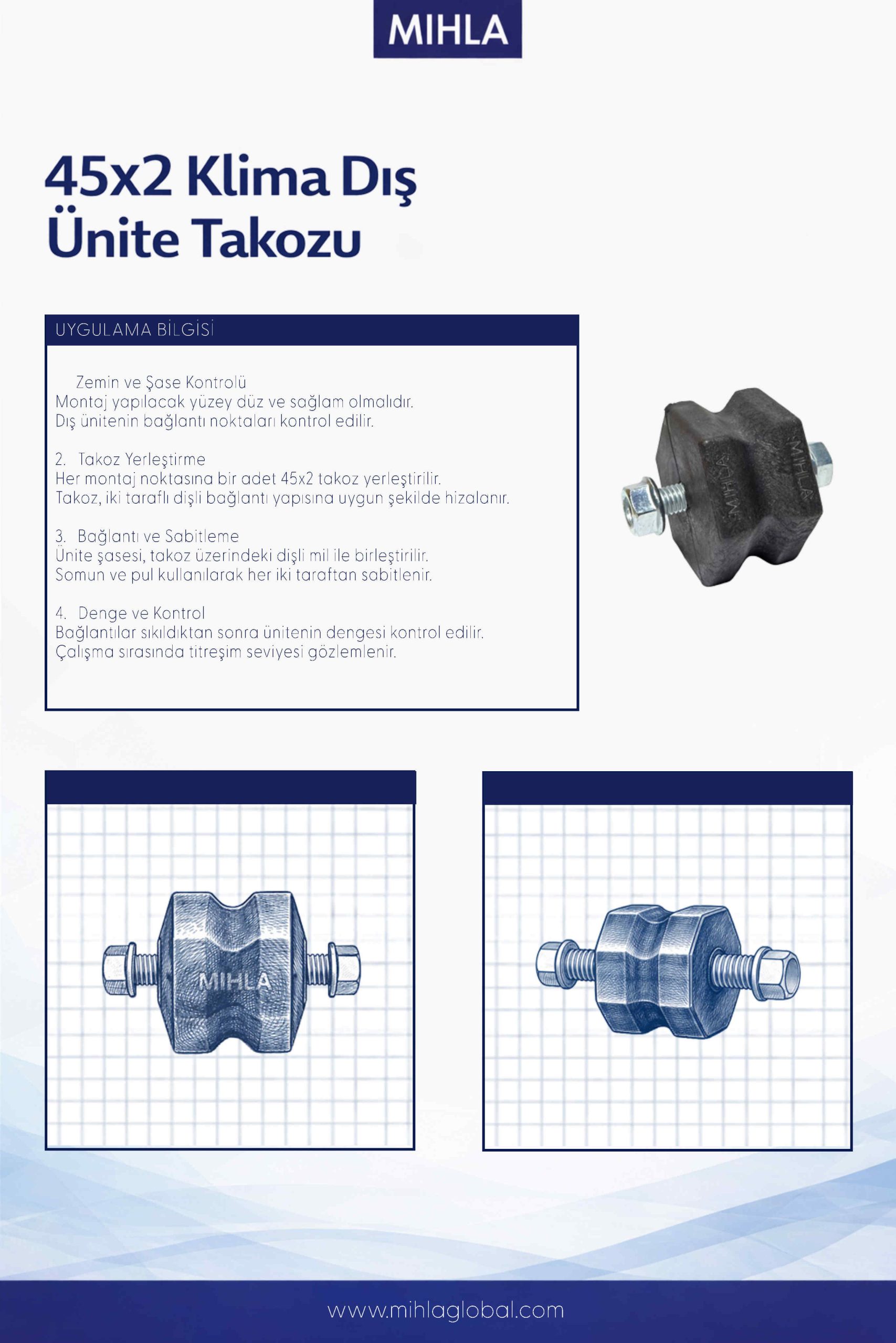 45x2 Klima Dış Ünite Takozu